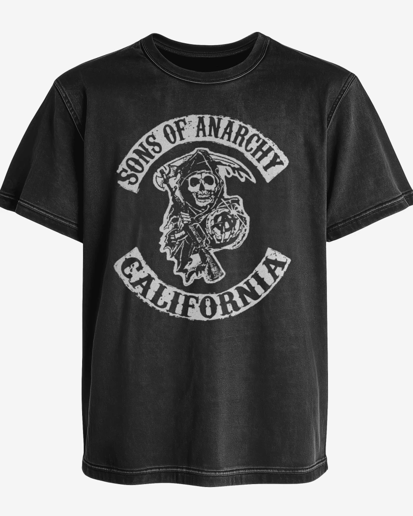 Polera desgastada Negro de SOA 2