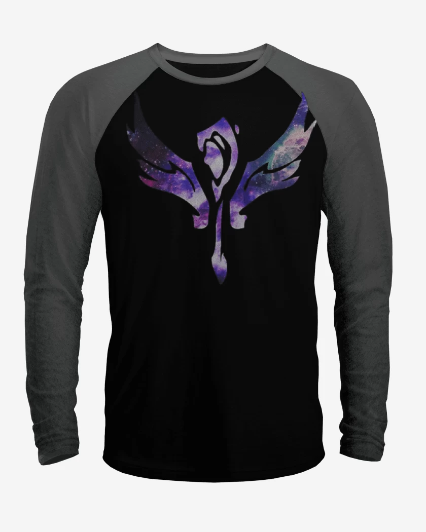 Polera Raglan Negro / Negro Heather de Supp full color