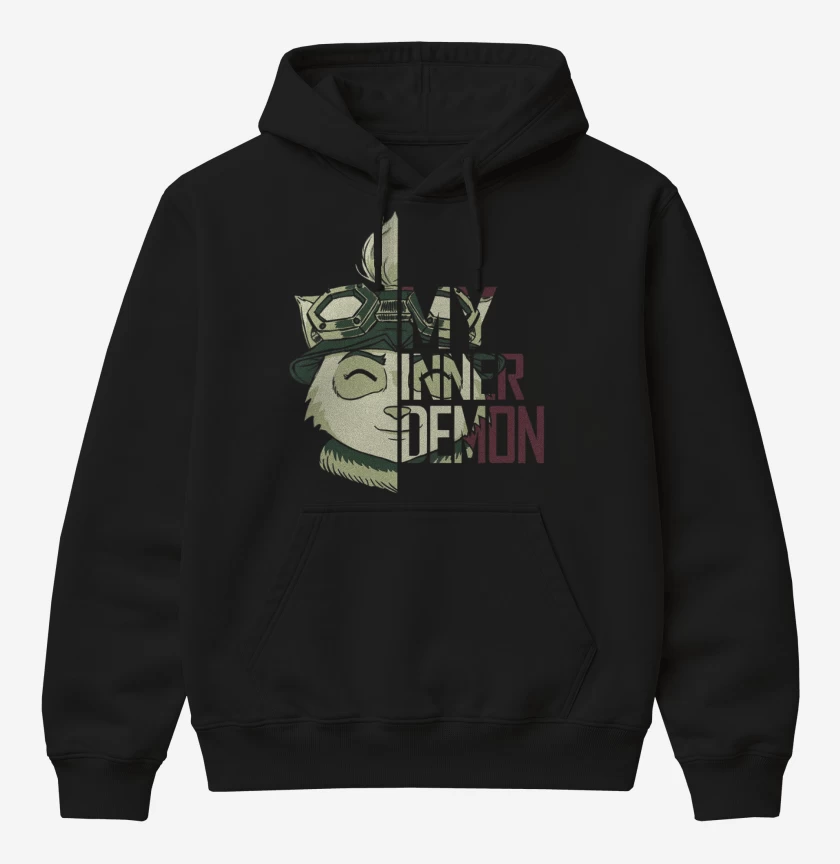 Poleron Canguro básico Negro de Teemo