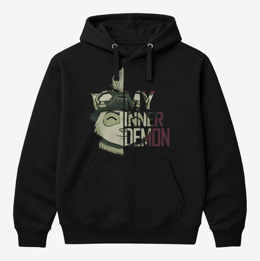 Polerón Canguro Negro de Teemo