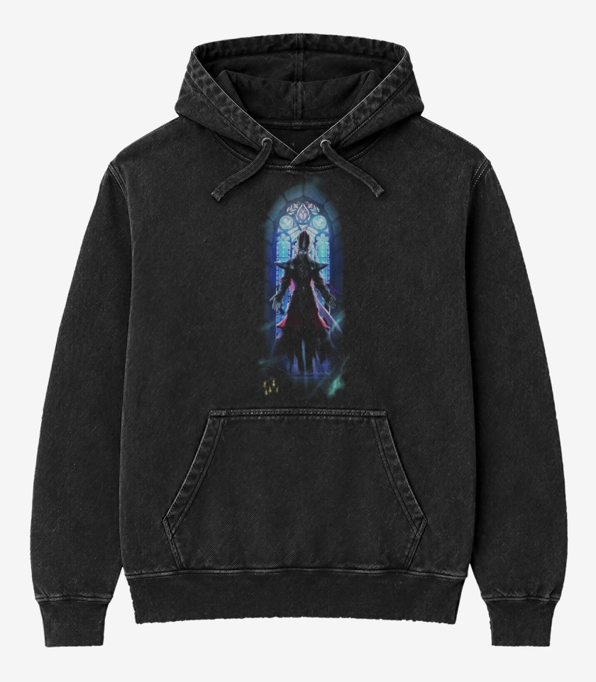 Poleron Canguro Acid Wash Negro de Karthus