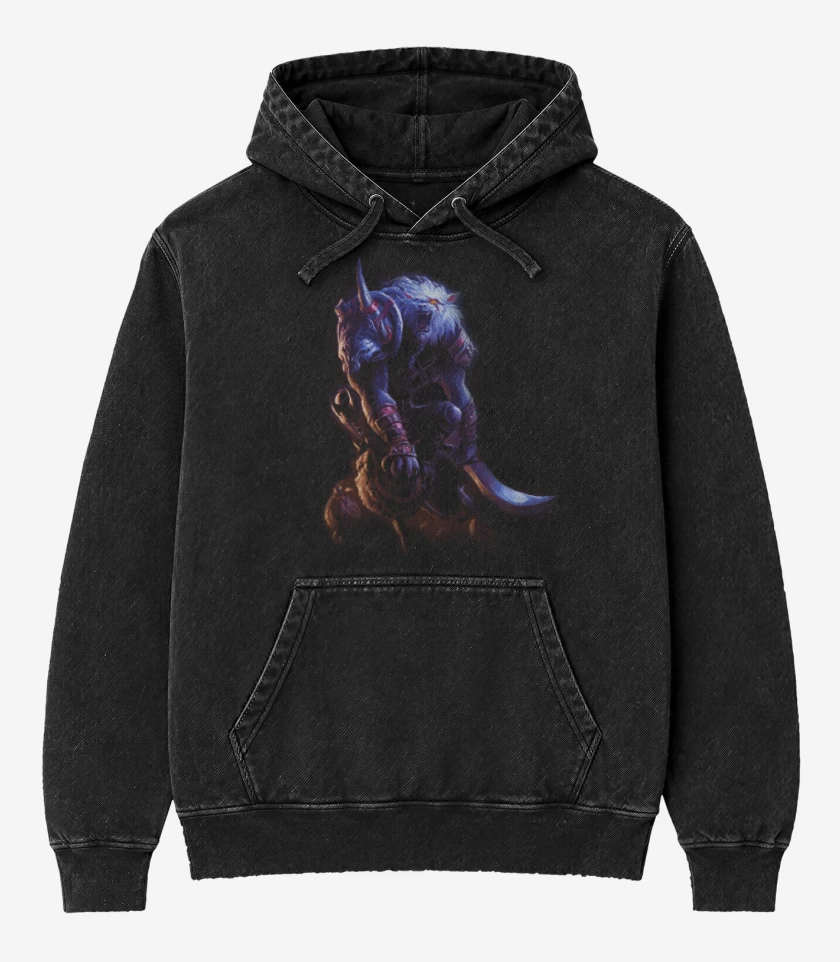 Poleron Canguro Acid Wash Negro de Rengar