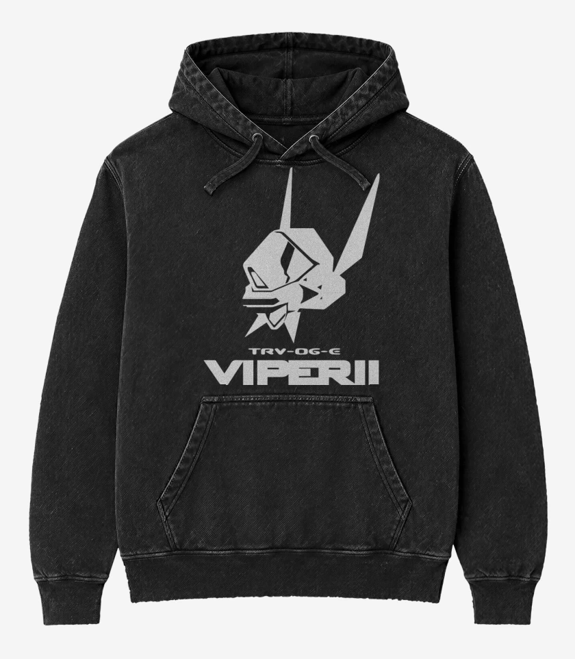 Poleron Canguro Acid Wash Negro de Viper II
