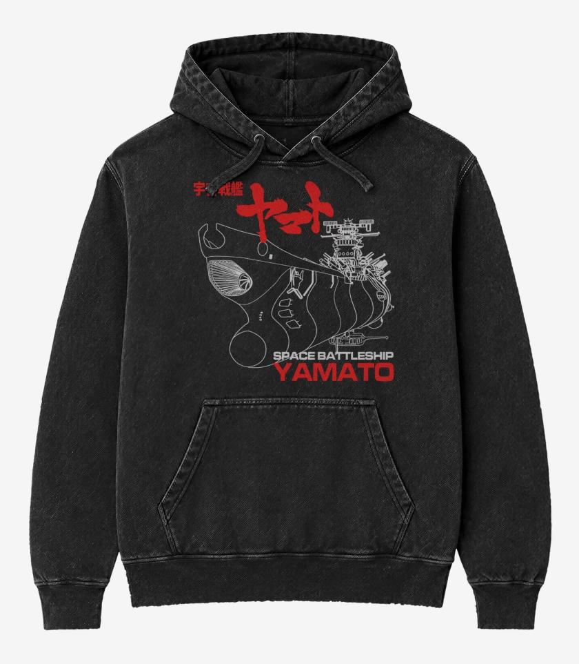 Poleron Canguro Acid Wash Negro de Yamato