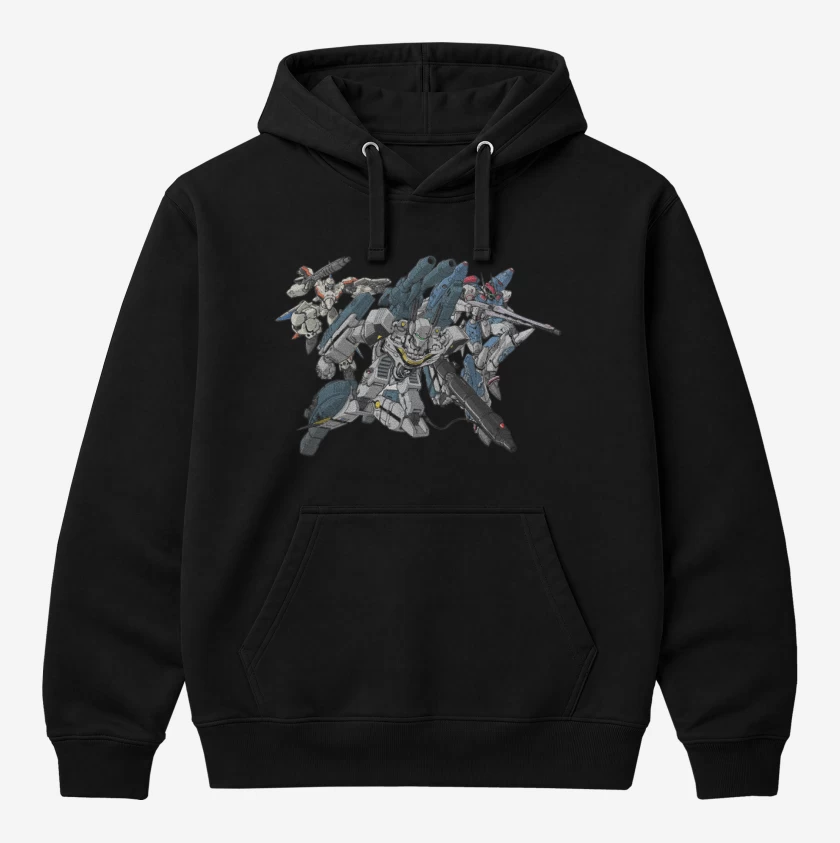 Polerón Canguro Negro de Mechas