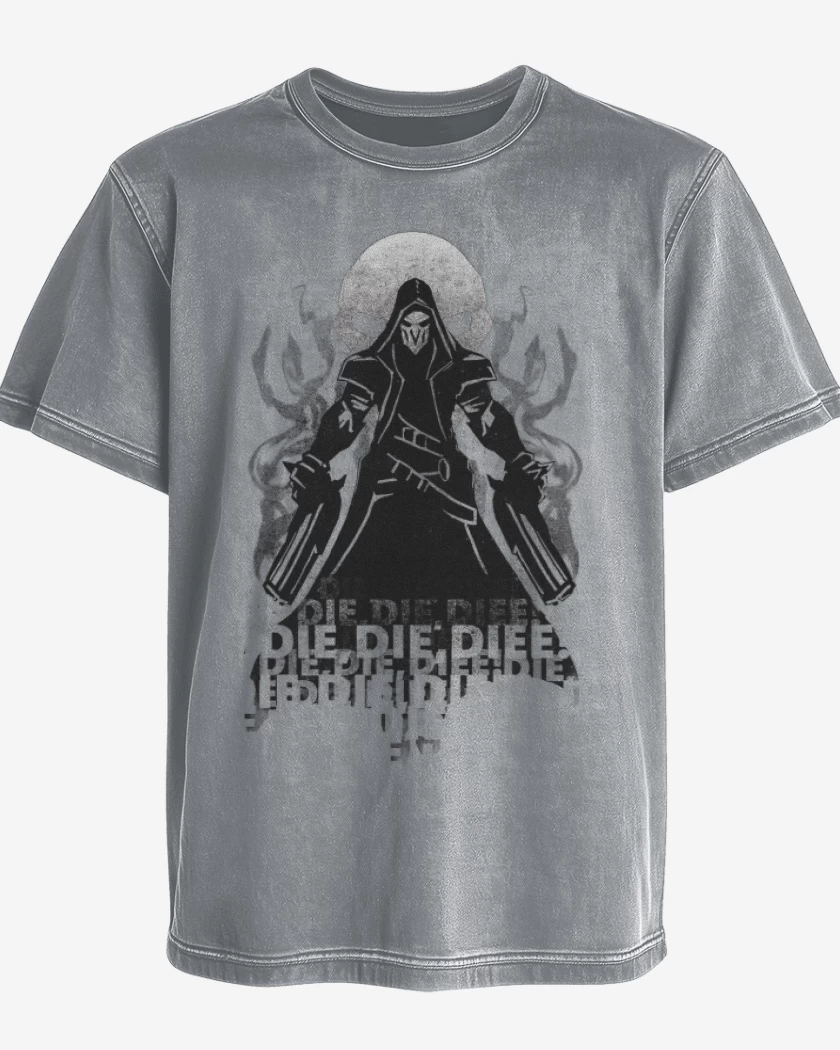 Polera desgastada Reaper Die die die die