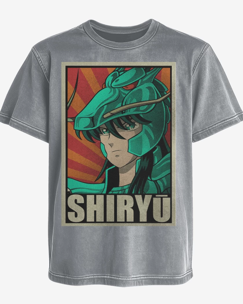 Polera desgastada Gris Melange de Shiryu
