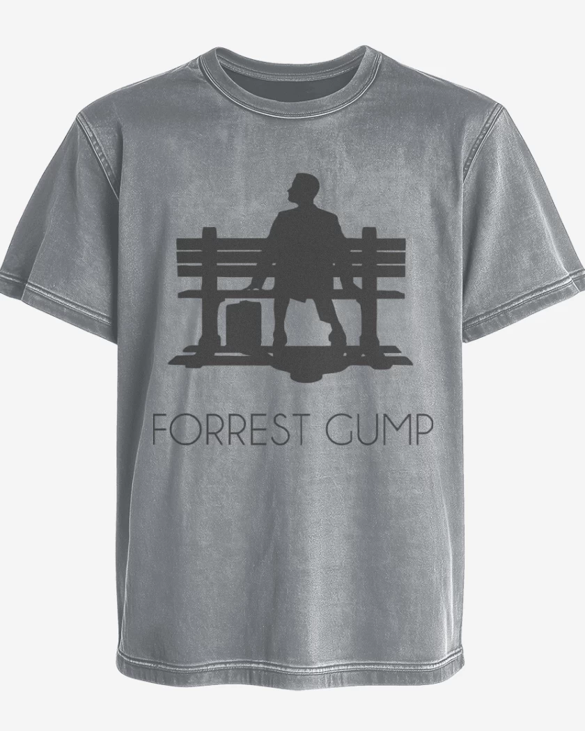 Polera desgastada Gris Melange de Forrest Gump - Banca 