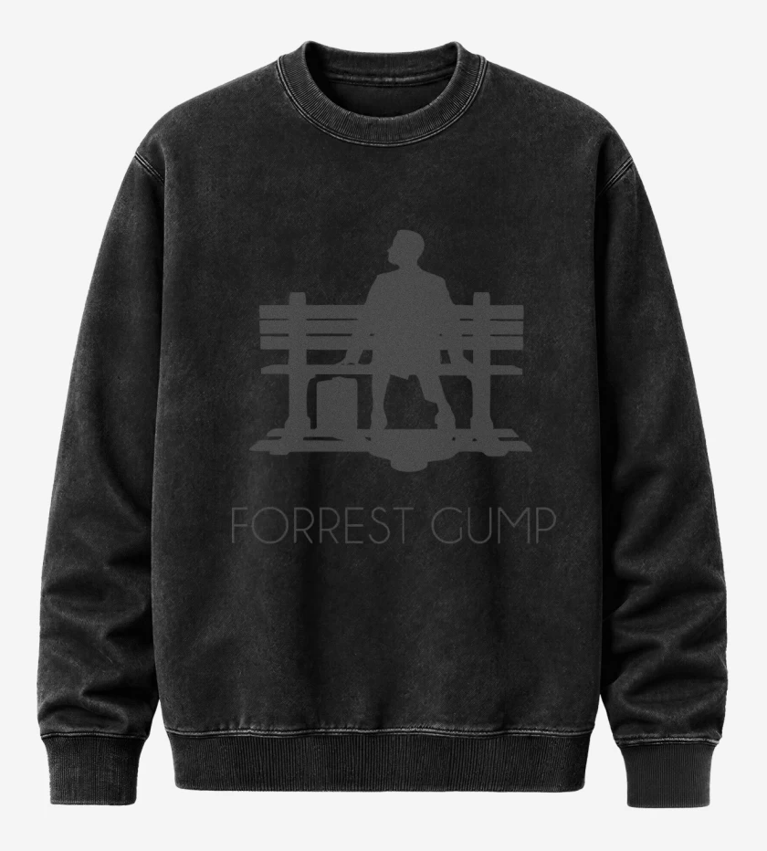 Poleron Polo Acid Wash Negro de Forrest Gump - Banca 