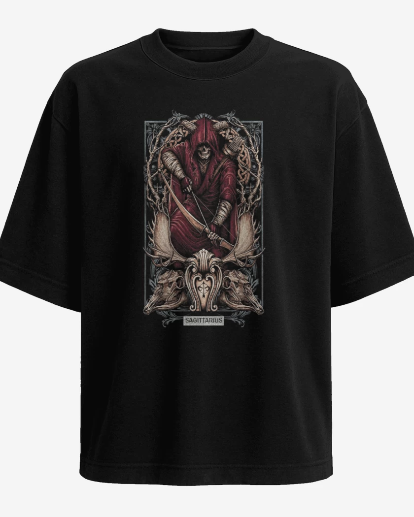 Polera Oversize Negro de Sagitario Signos