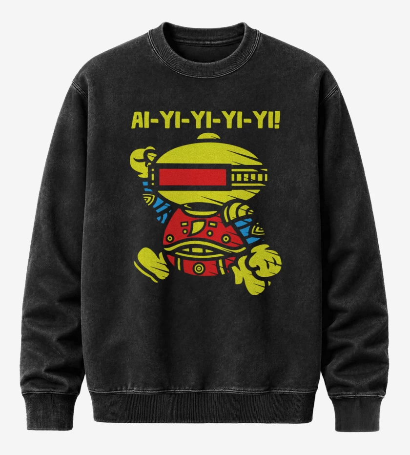 Poleron Polo Acid Wash Negro de Ai yi yi yi yi!
