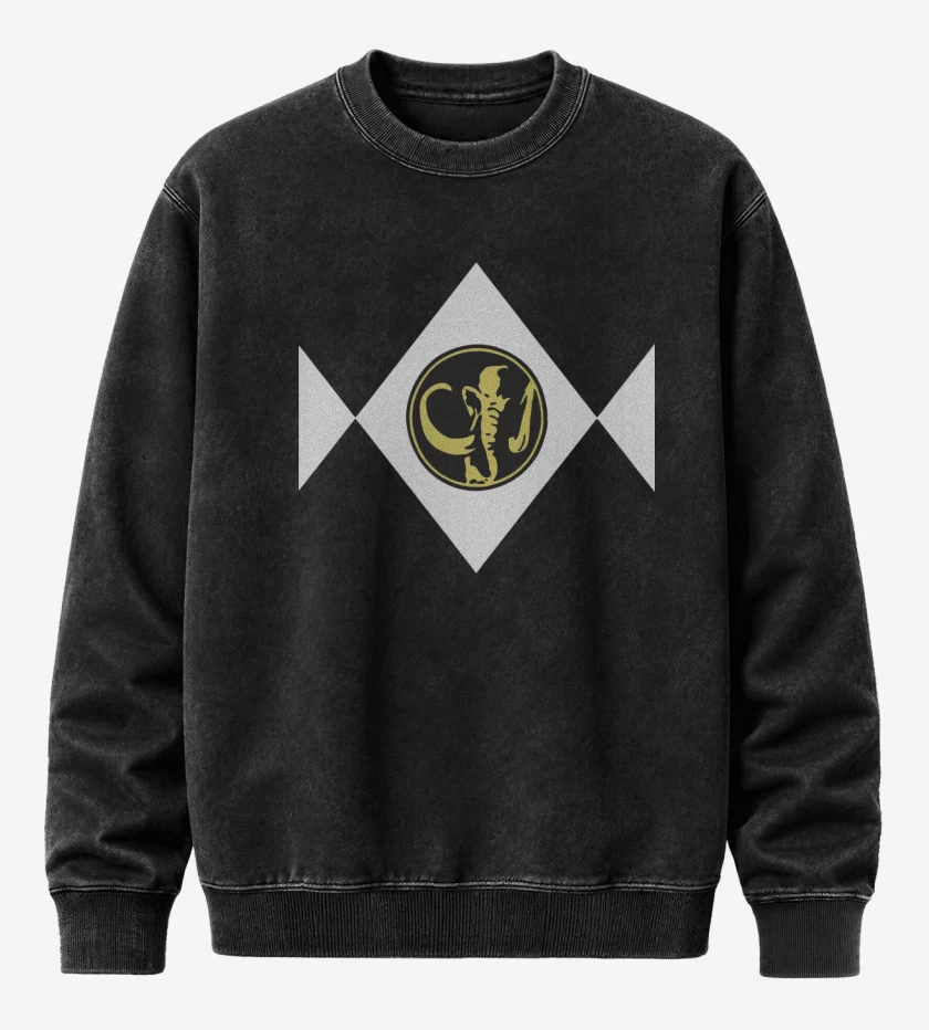 Poleron Polo Acid Wash Negro de Black Ranger pecho