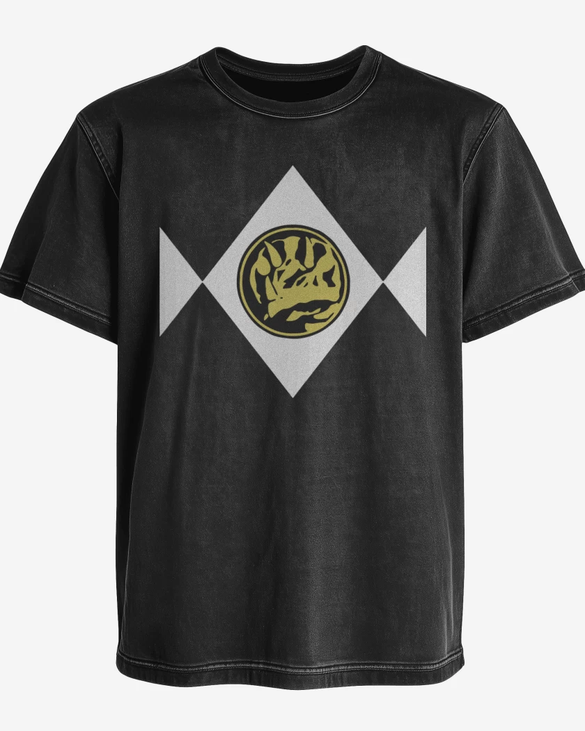 Polera desgastada Negro de Blue Ranger