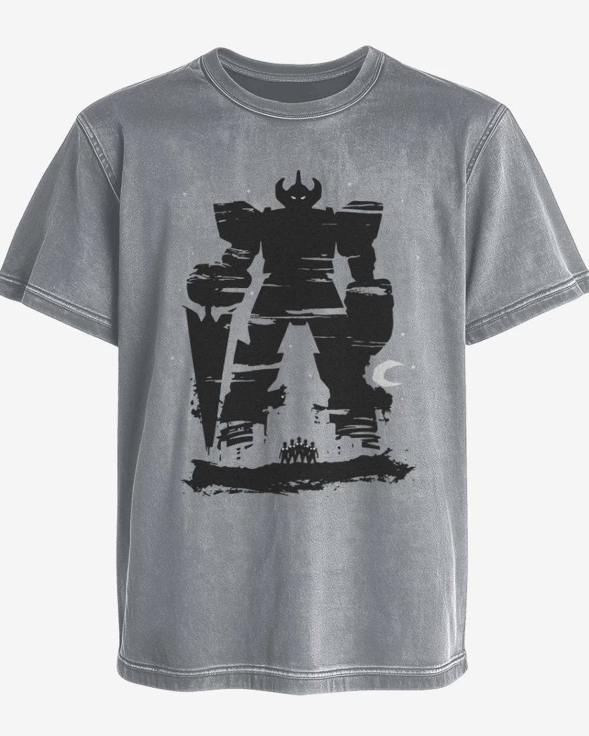 Polera desgastada Gris Melange de Dino Megazord