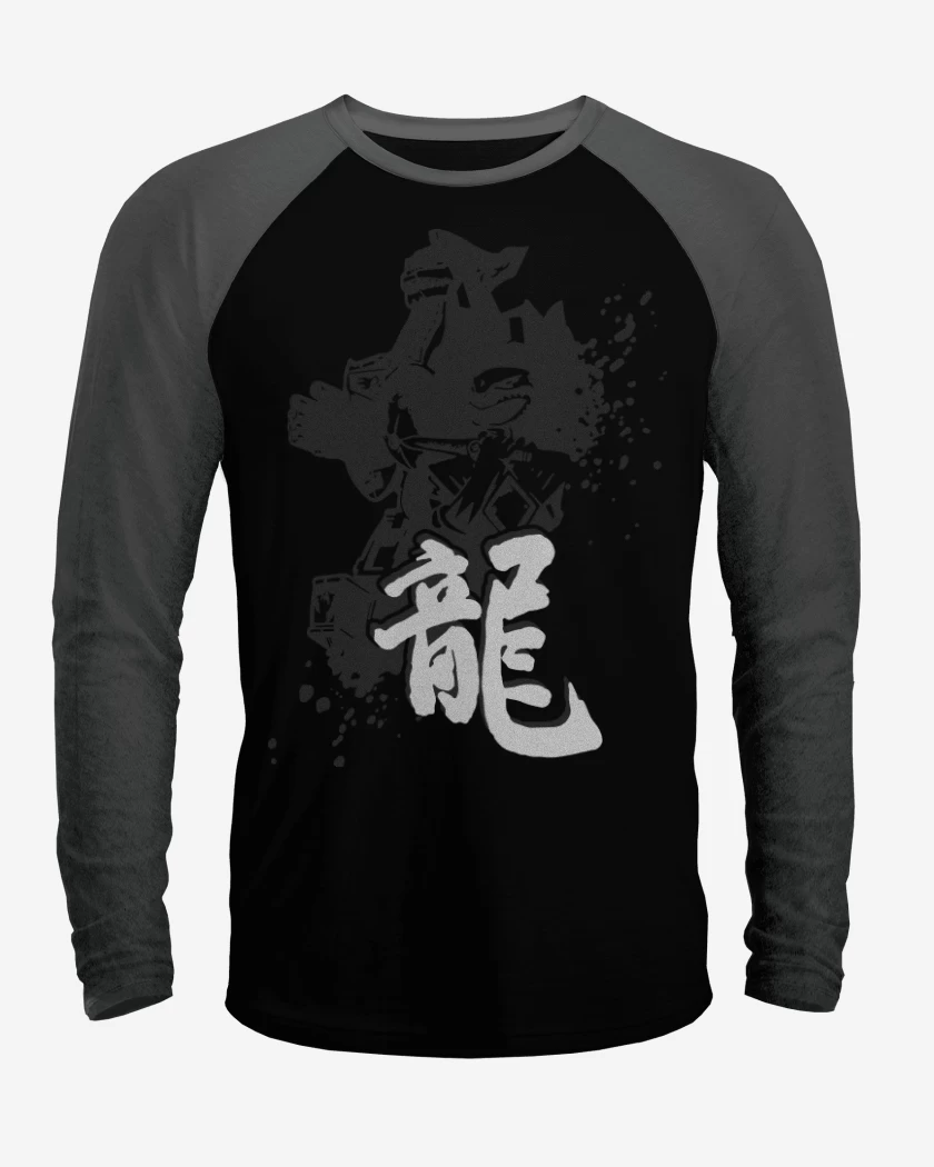 Polera Raglan Negro / Negro Heather de Dragonzord 