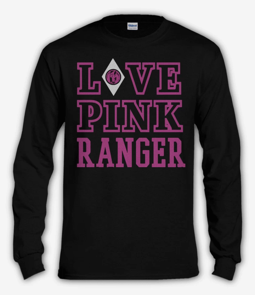 Polera manga larga Negro de Pink Ranger