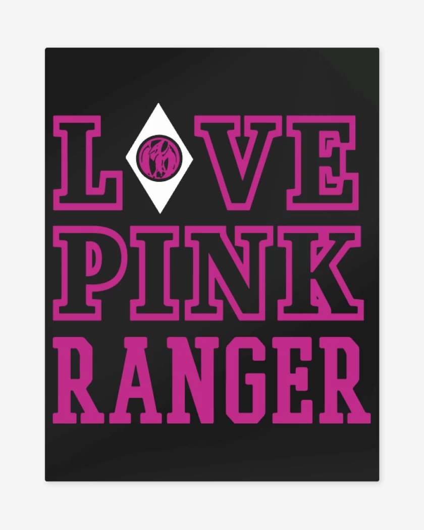 Print metalico Negro de Pink Ranger
