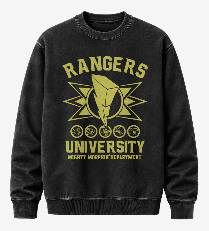 Poleron Polo Acid Wash Negro de Rangers University