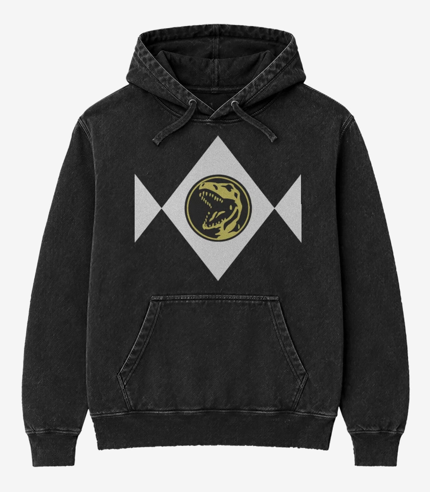 Poleron Canguro Acid Wash Negro de Red Ranger