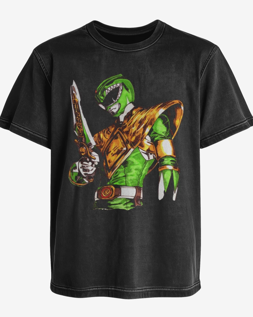 Polera desgastada Negro de Green Ranger 2