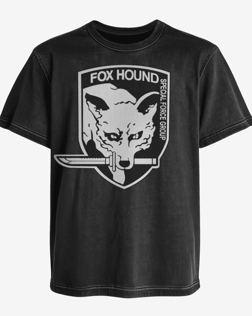 Polera desgastada Negro de Fox Hound