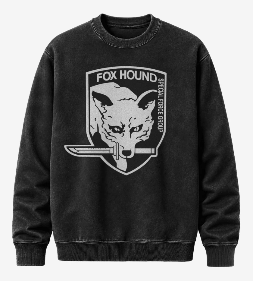 Poleron Polo Acid Wash Negro de Fox Hound