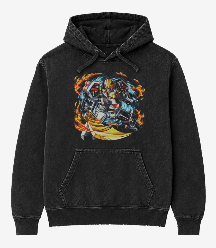 Poleron Canguro Acid Wash Negro de Zord