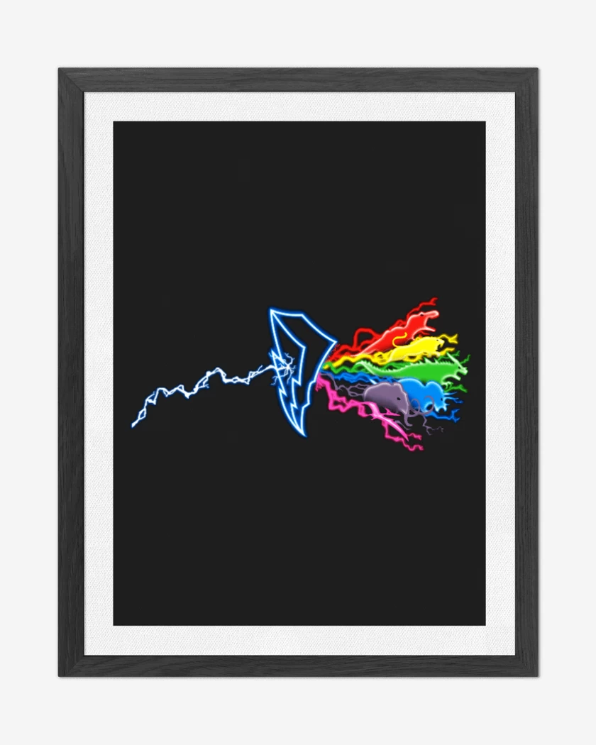 Cuadro decorativo Negro de Power Rangers Logo