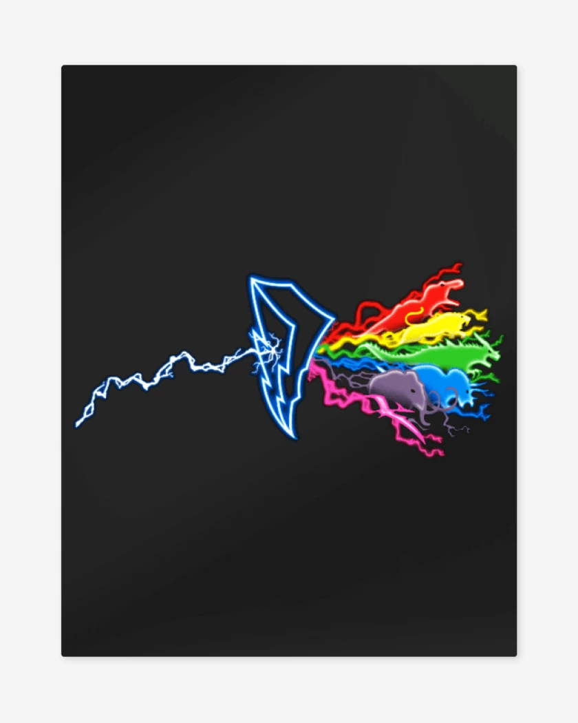 Print metalico Negro de Power Rangers Logo