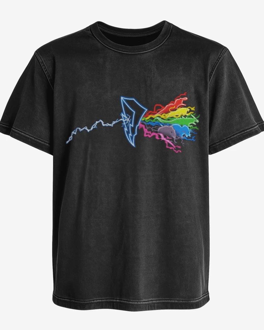 Polera desgastada Negro de Power Rangers Logo