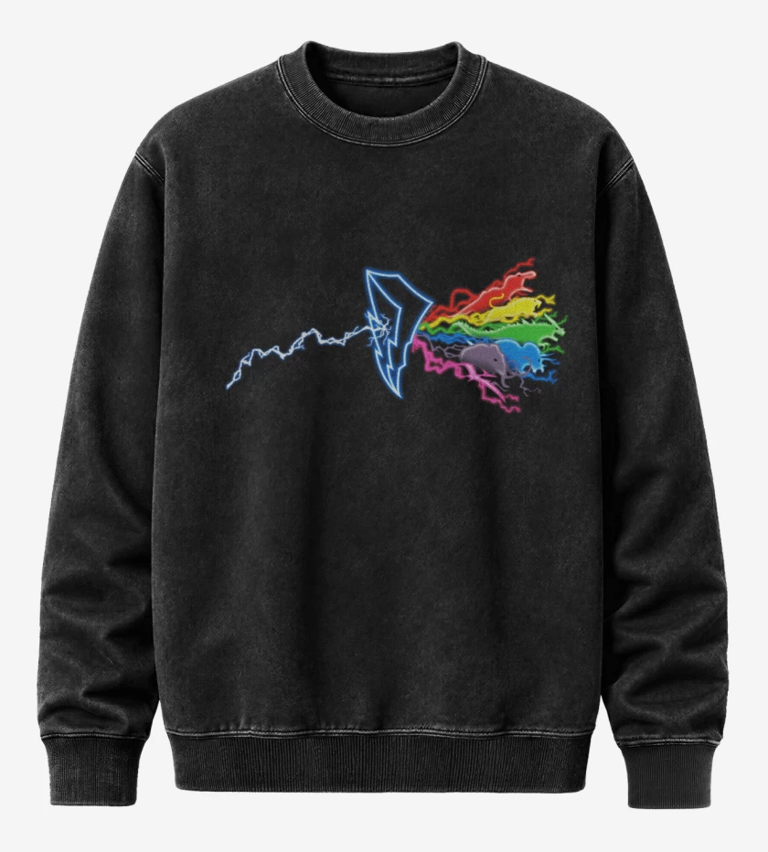 Poleron Polo Acid Wash Negro de Power Rangers Logo