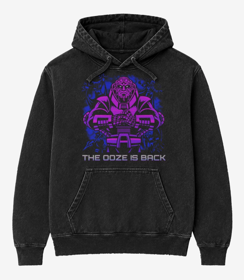 Poleron Canguro Acid Wash Negro de Ooze