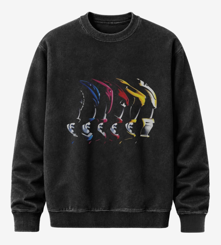 Poleron Polo Acid Wash Negro de Rangers Face