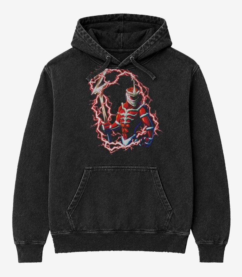 Poleron Canguro Acid Wash Negro de Zedd