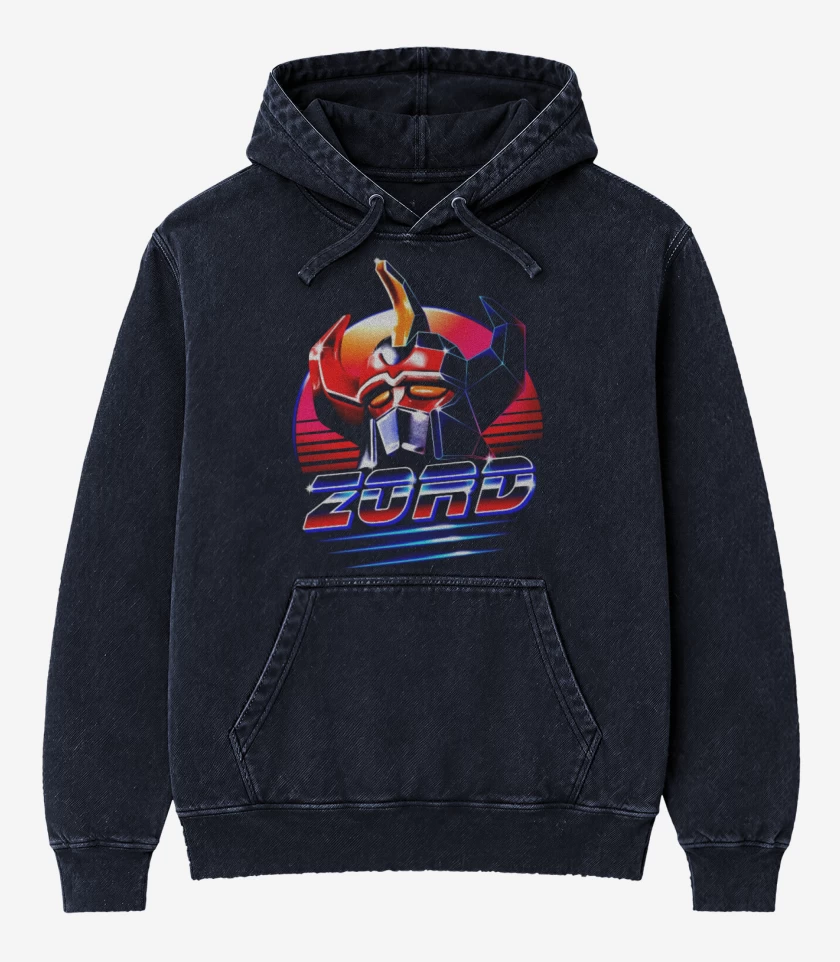 Poleron Canguro Acid Wash Azul Marino de Zord