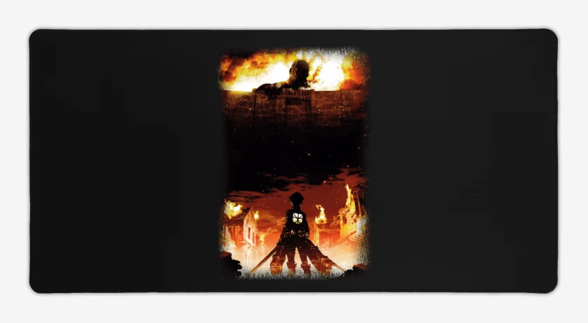 Mouse pad Gamer Negro de Shingeki