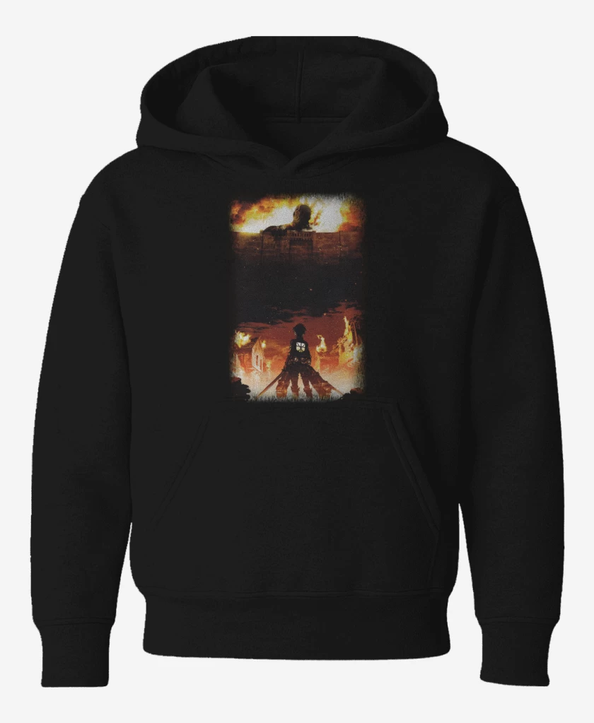 Poleron de niño Negro de Shingeki