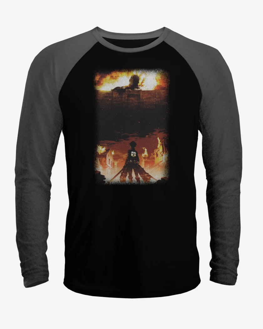 Polera Raglan Negro / Negro Heather de Shingeki