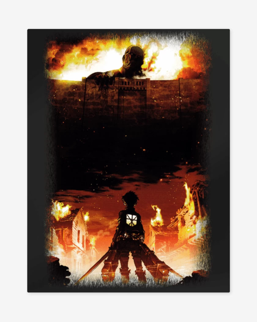 Print metalico Negro de Shingeki