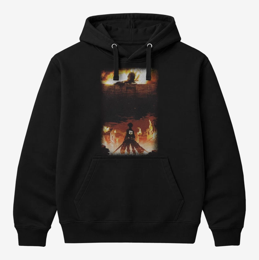 Polerón Canguro Negro de Shingeki