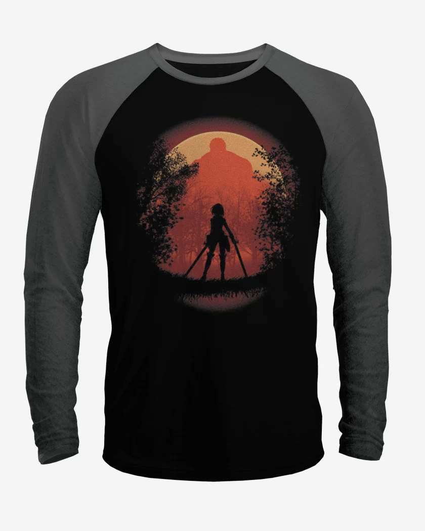 Polera Raglan Negro / Negro Heather de Mikasa