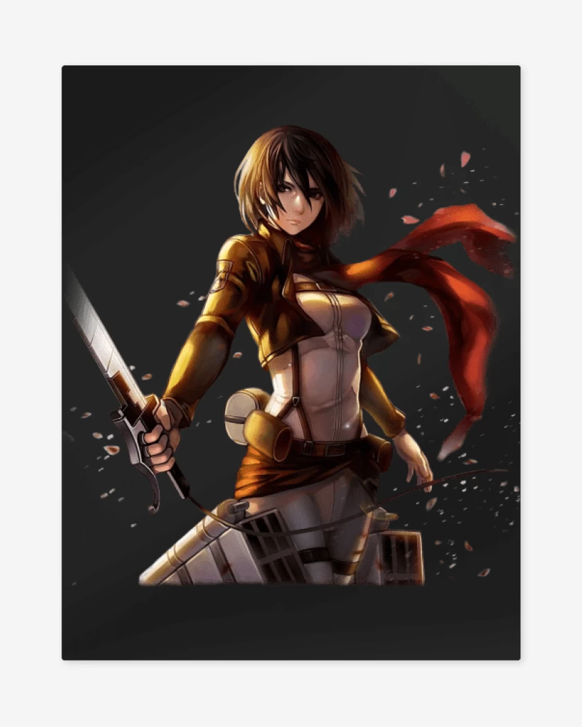 Print metalico Negro de Mikasa 2