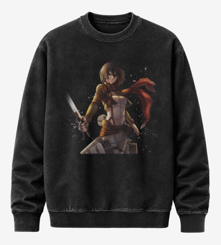 Poleron Polo Acid Wash Negro de Mikasa 2