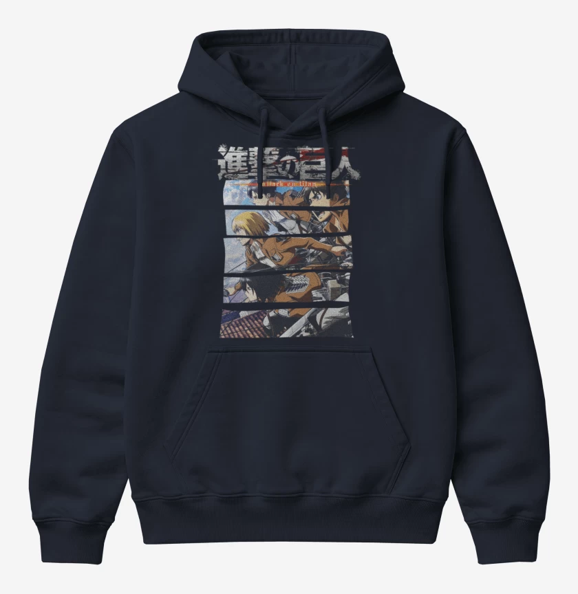 Poleron Canguro básico Azul Marino de Shingeki 2