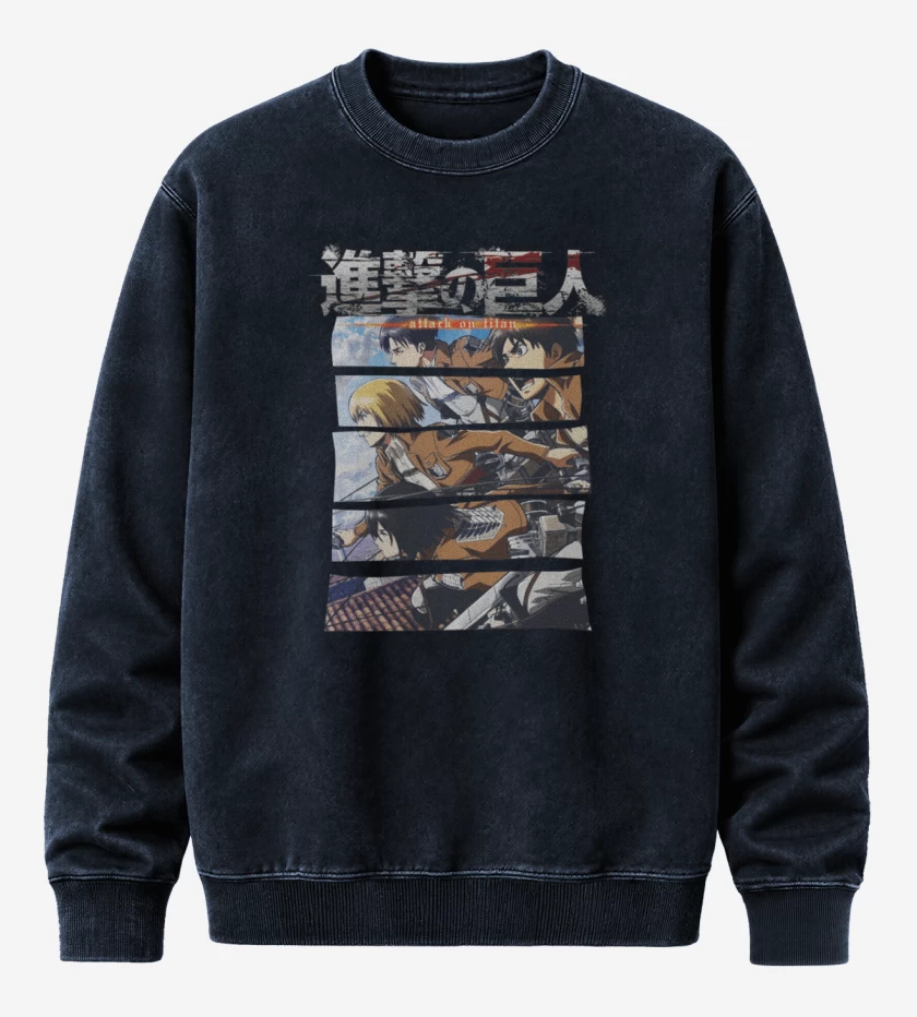 Poleron Polo Acid Wash Azul Marino de Shingeki 2