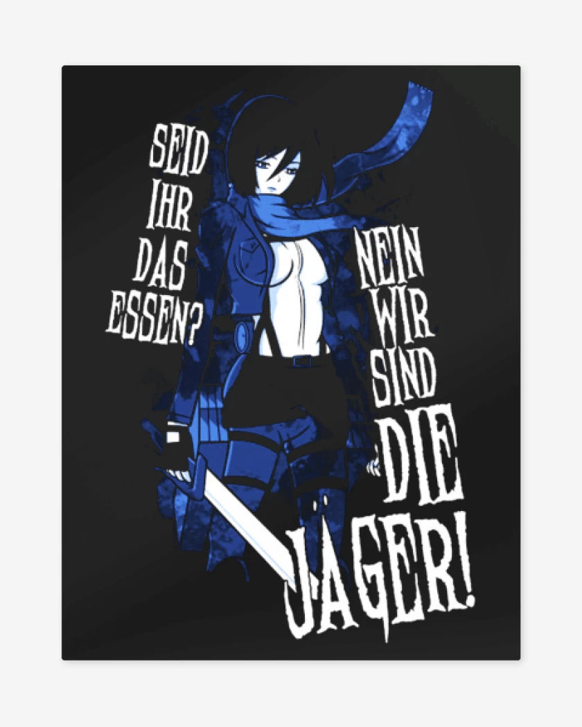 Print metalico Negro de Mikasa 3