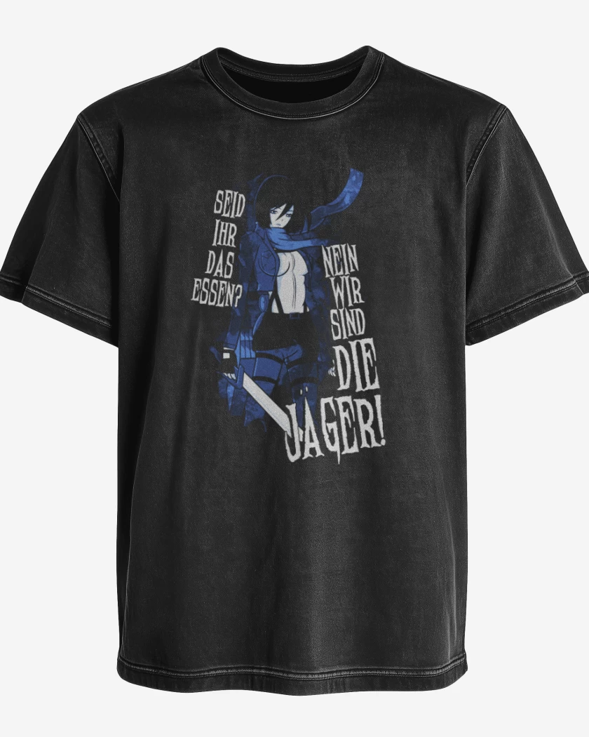 Polera desgastada Negro de Mikasa 3