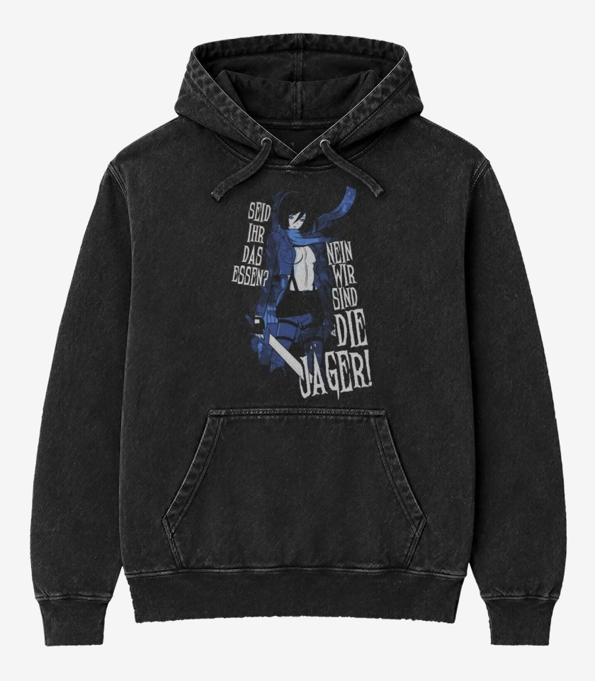 Poleron Canguro Acid Wash Negro de Mikasa 3