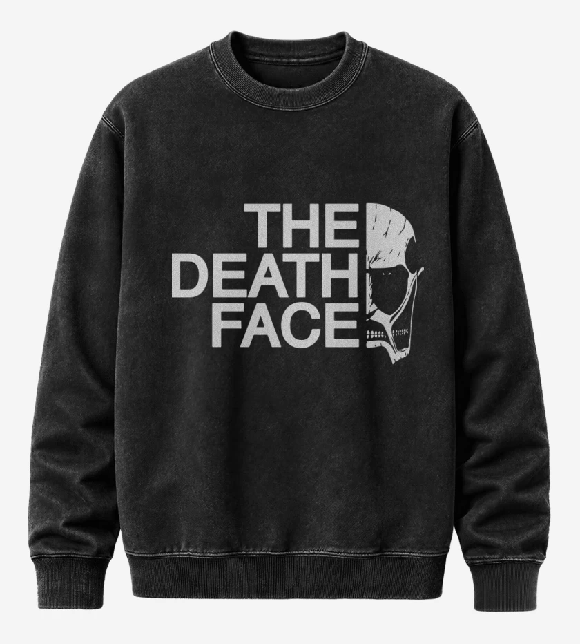 Poleron Polo Acid Wash Negro de The death face