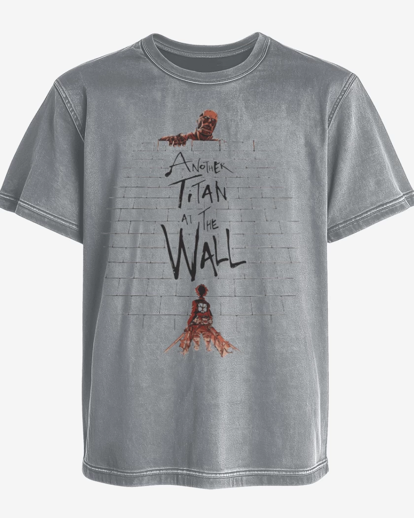 Polera desgastada Gris Melange de Another titan in the wall